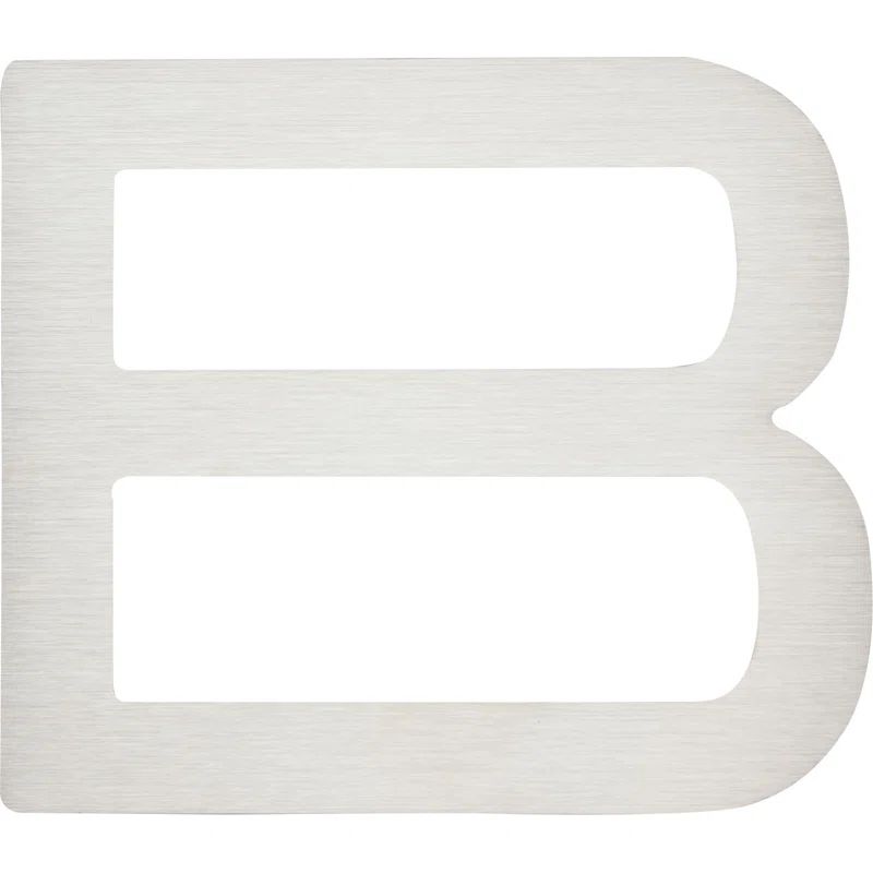 4" Brushed Stainless Steel Modern House Letter B