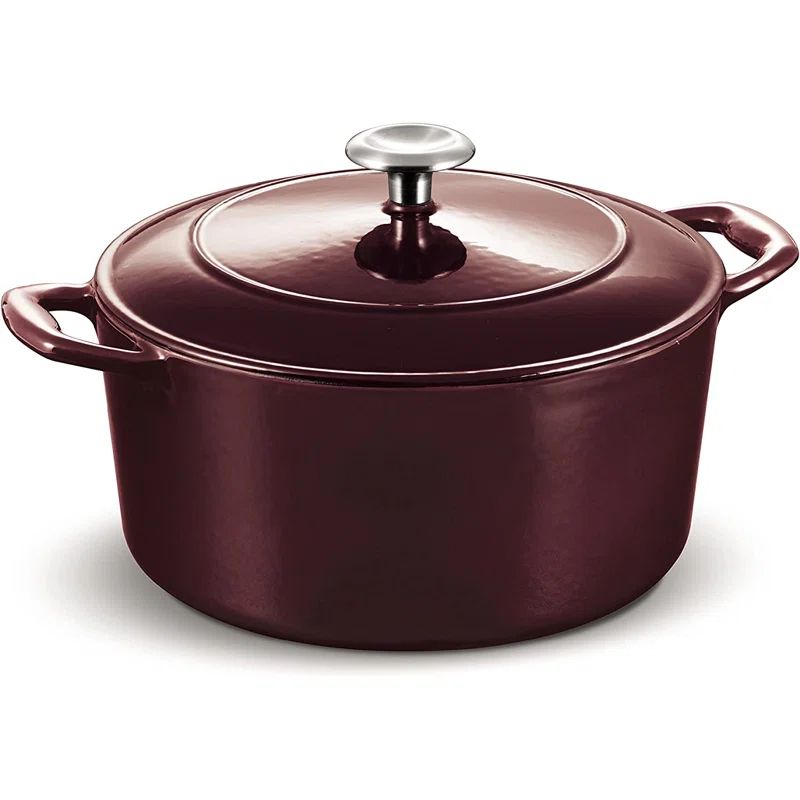 Majolica Red Enameled Cast Iron 5.5-Quart Dutch Oven