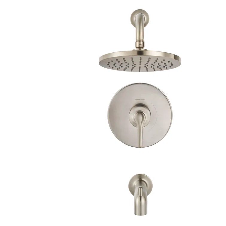 Brushed Nickel Wall Mounted Rain Shower Faucet Set