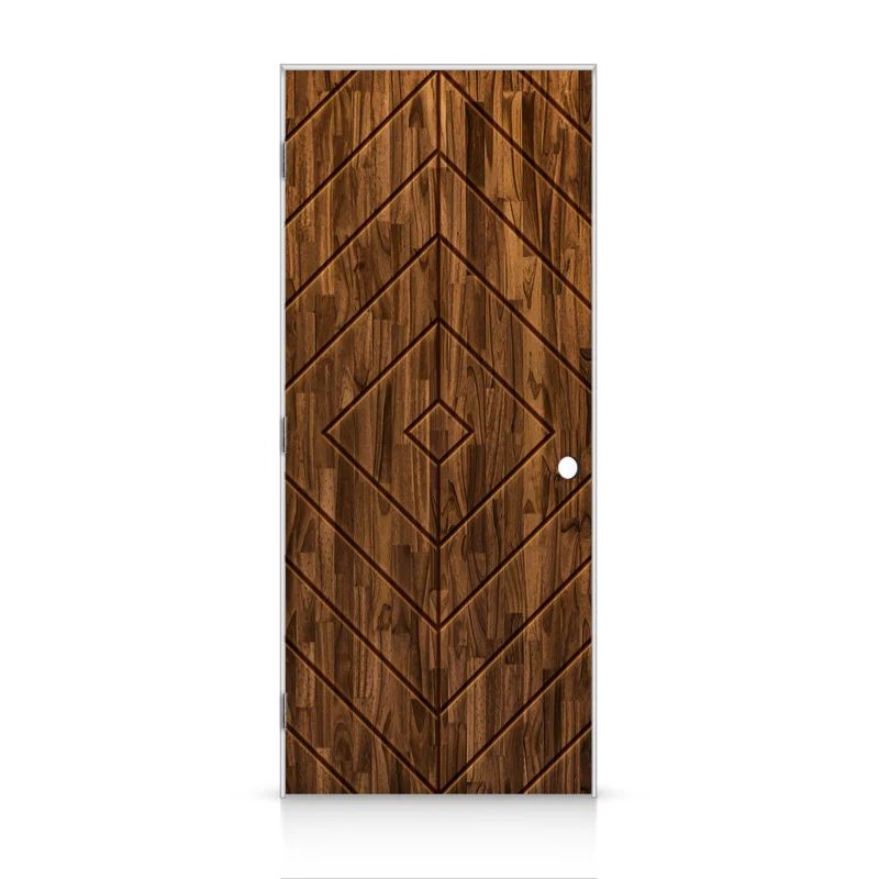 24" x 80" Walnut Stained Pine Wood Prehung Interior Door