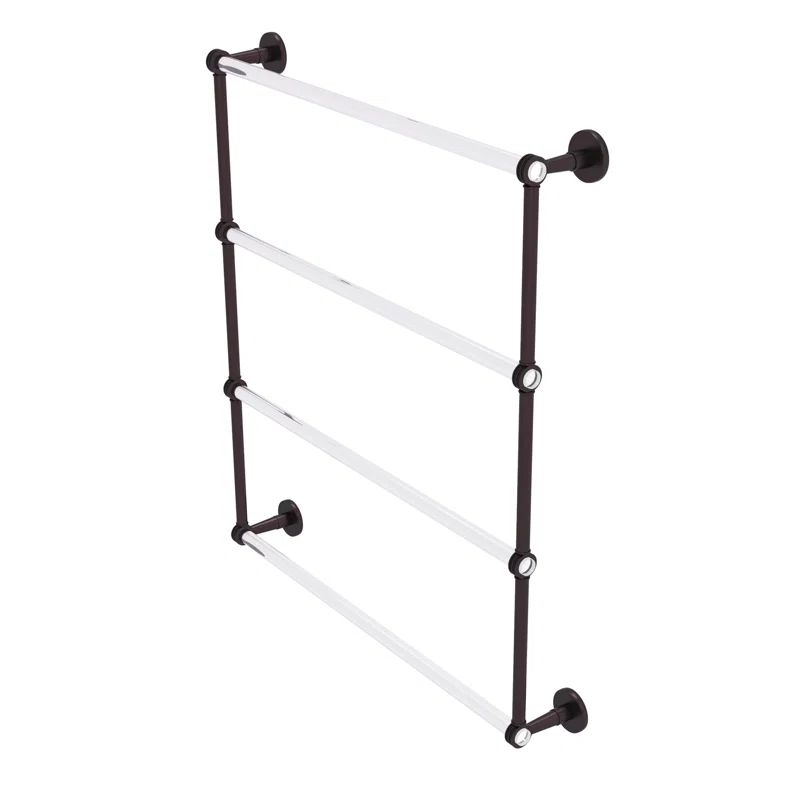 Antique Bronze and Clear Acrylic 4-Tier Ladder Towel Bar