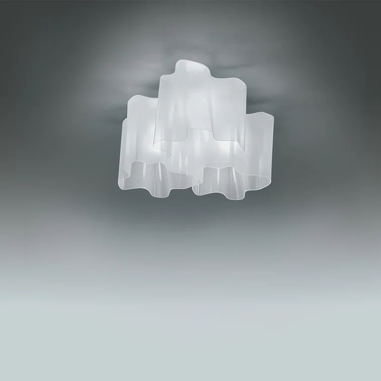 Logico Triple Linear Energy-Efficient Semi Flush Mount in Milky White