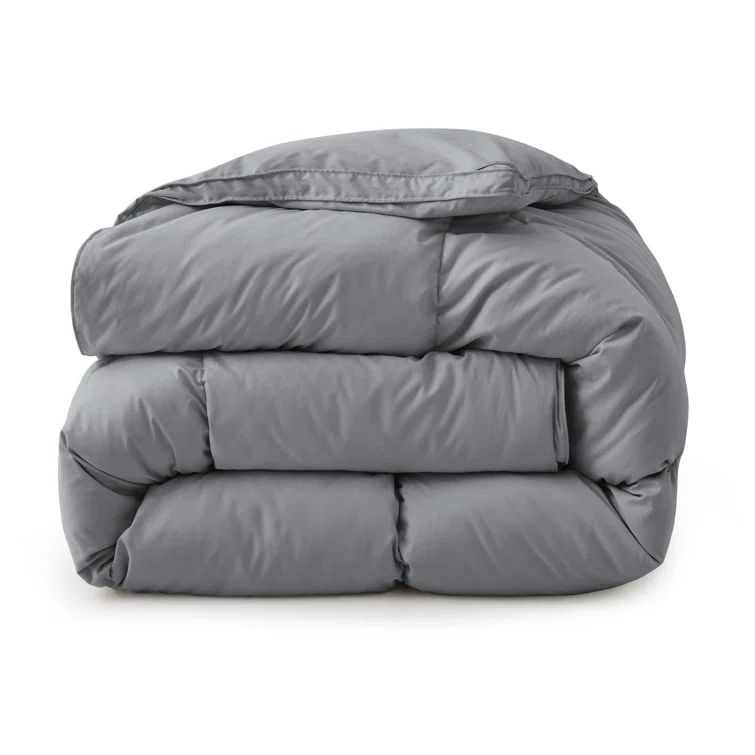 Twin Heavyweight Dark Gray Microfiber Down Comforter