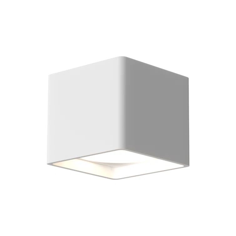 White Glass Modern LED Flush Mount Light