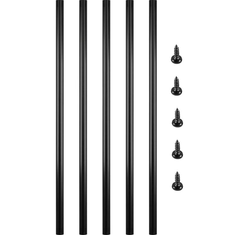 Black Aluminum Alloy Deck Baluster Set with Screws, 36" x 0.75", Pack of 51