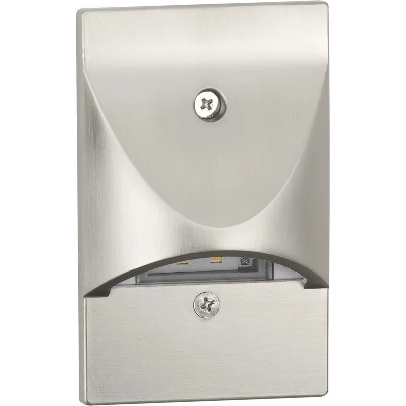 Brushed Nickel Dimmable LED Step Light with Gasketed Lens