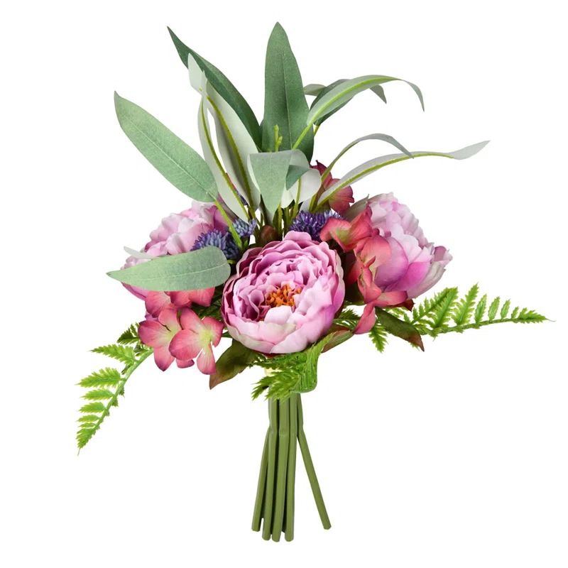 14'' Pink-Mauve Artificial Peony and Rose Spring Bouquet