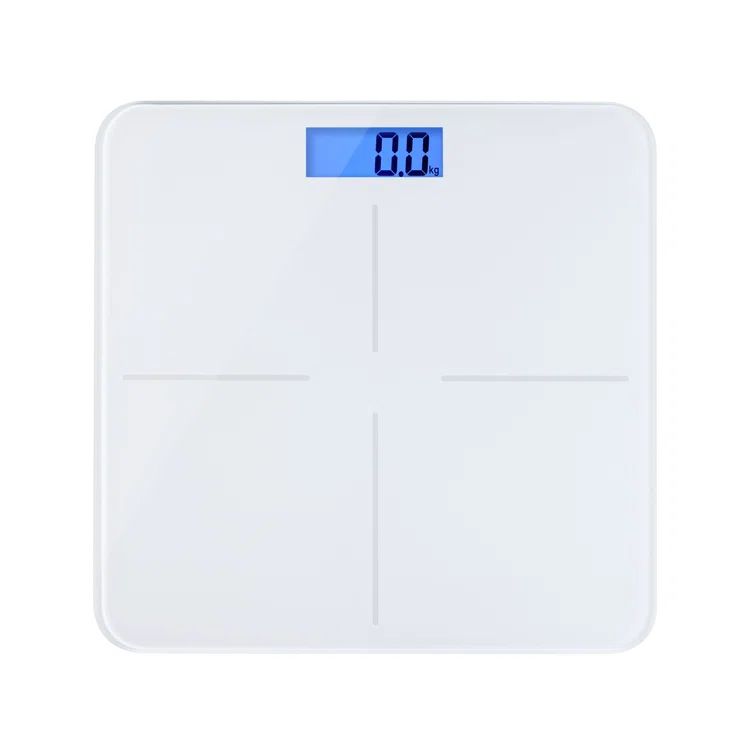 Ultra Thin White Glass Digital Bathroom Scale with LCD Display