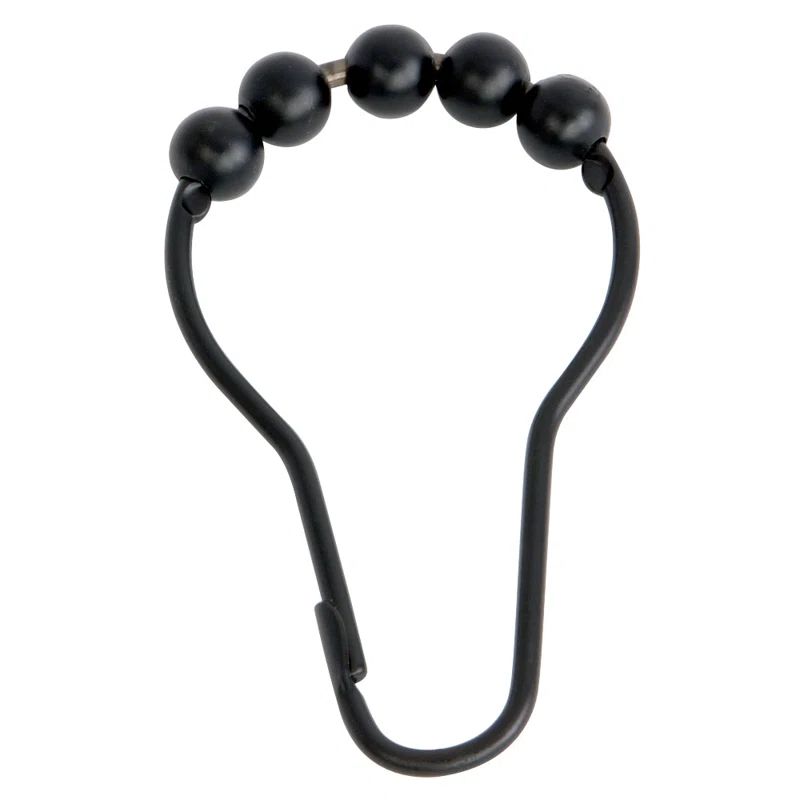 Oil Rubbed Bronze Roller Ball Shower Curtain Rings Set