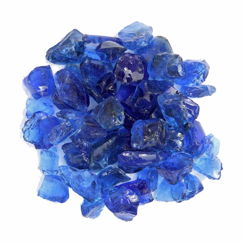 Ocean Blue Recycled Glass Fire Pit Stones, 20 lb