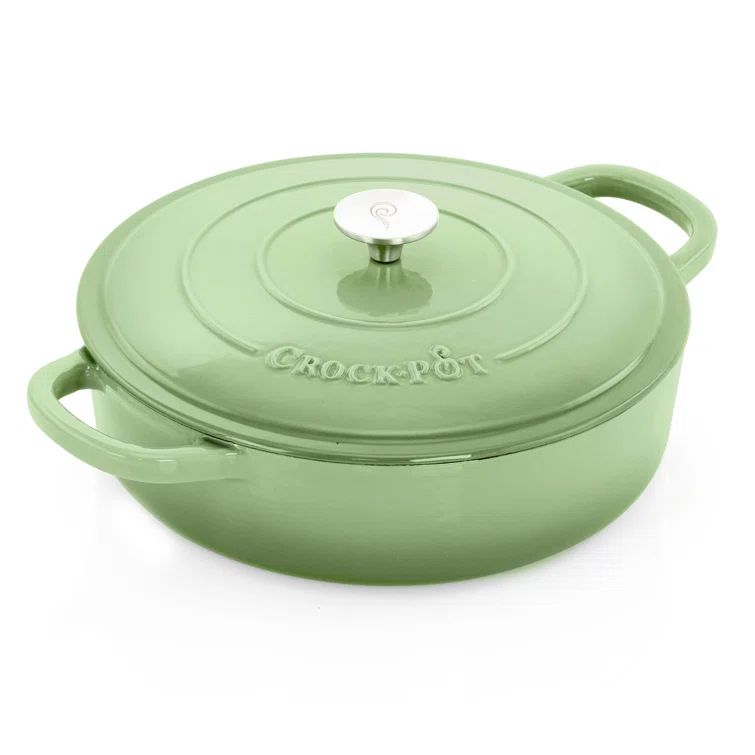 Pistachio Green 5-Quart Enameled Cast Iron Braiser with Lid