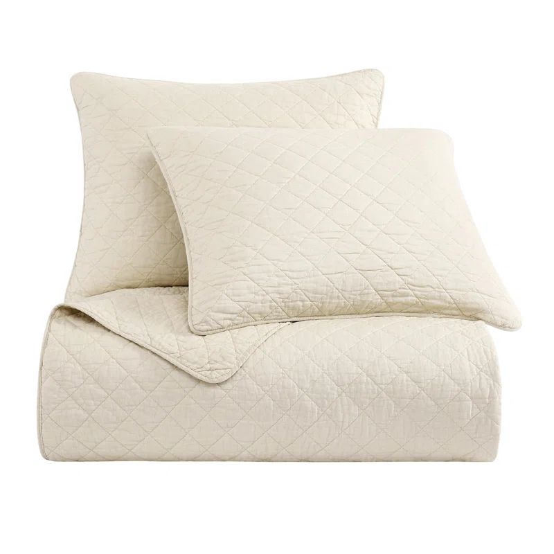 Prairie Tan Twin Cotton Quilt Set with Pillow Sham