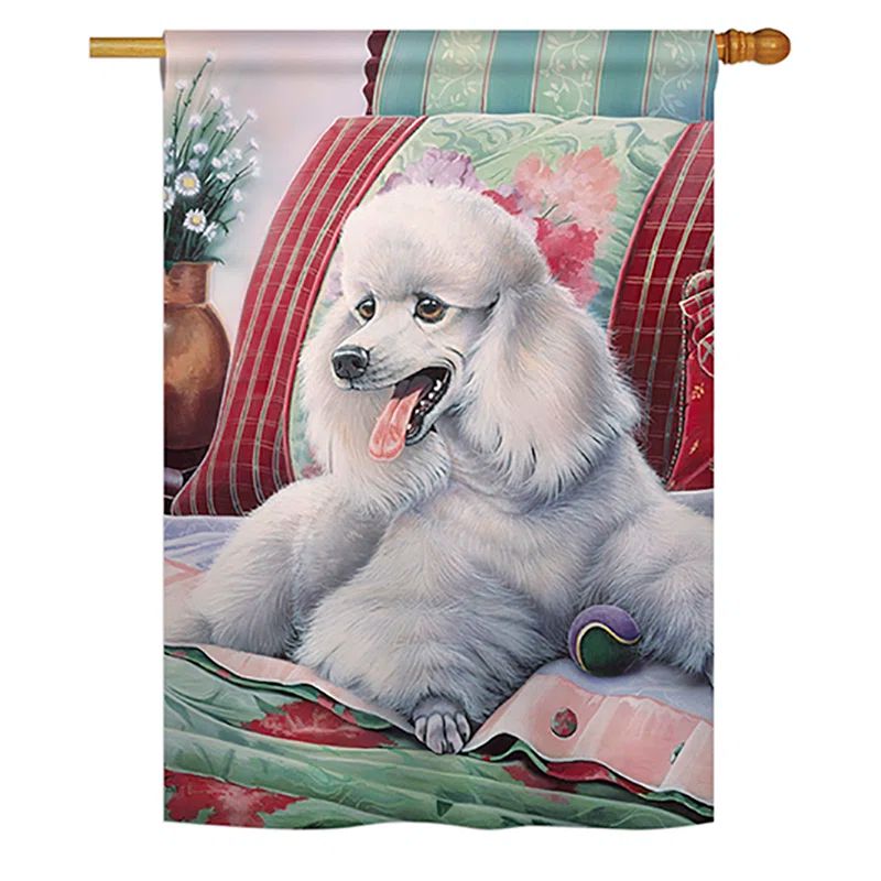13" x 18.5" Multicolor Polyester Poodle Garden Flag