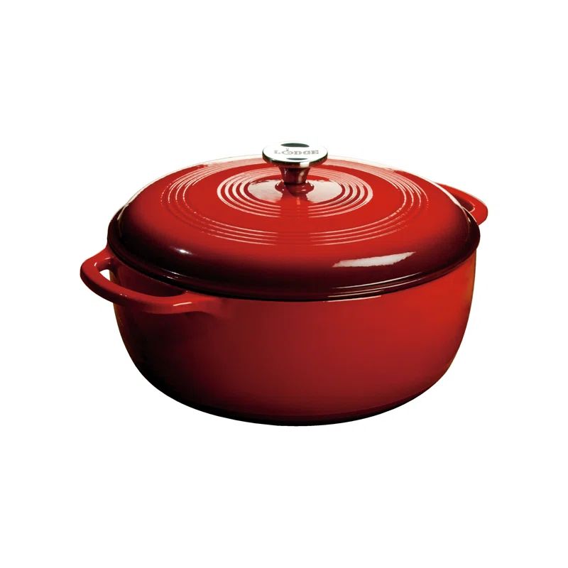 Red Enameled Cast Iron 7.5 Quart Dutch Oven