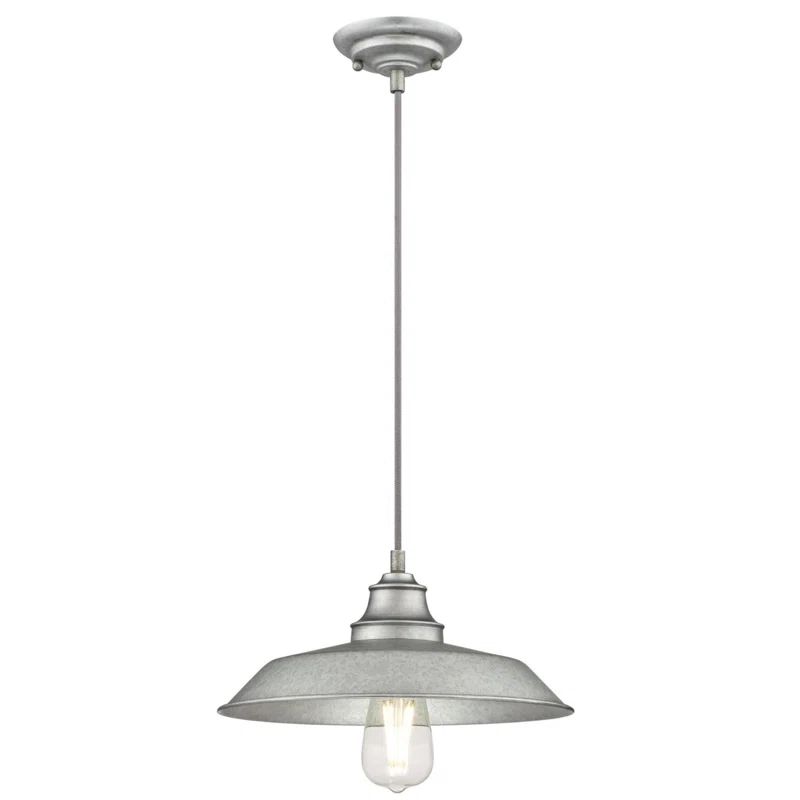 Iron Hill Galvanized Steel Vintage Farmhouse Pendant Light