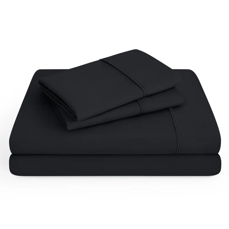 Queen Black Premium Microfiber Stretch Knit Sheet Set
