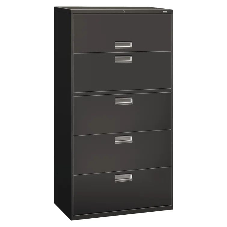 Charcoal 5-Drawer Lockable Steel Lateral Filing Cabinet