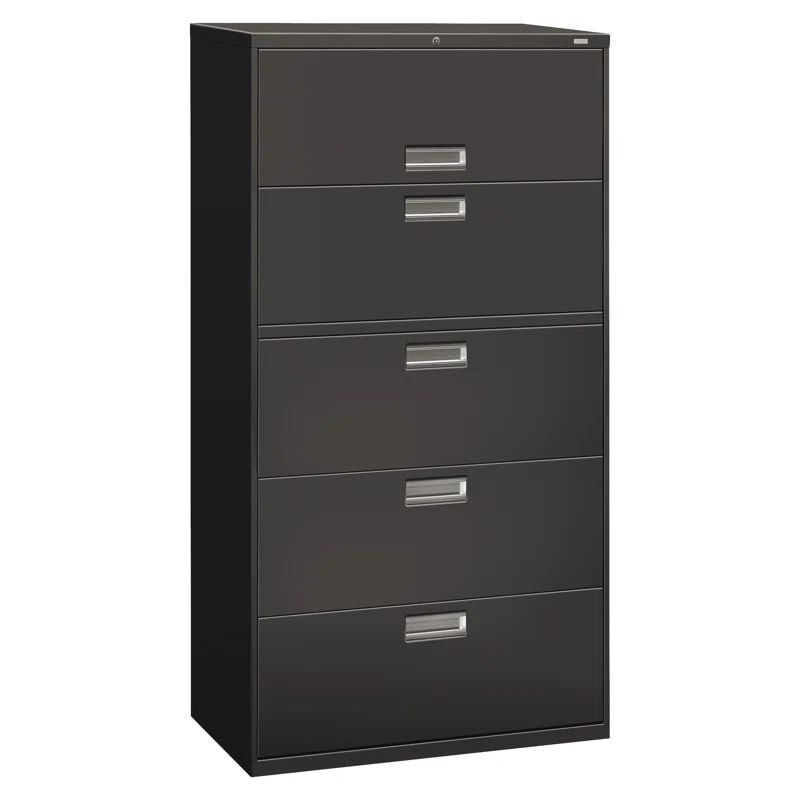 Charcoal 5-Drawer Lockable Steel Lateral Filing Cabinet