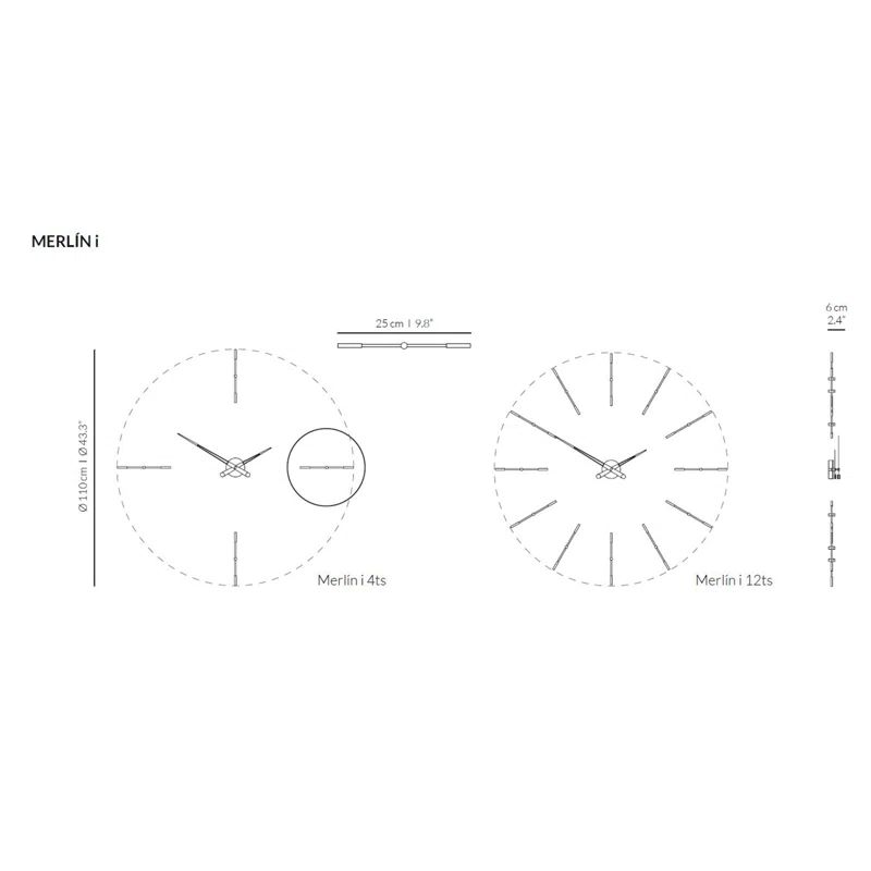 Oversized White Metal Round Wall Clock