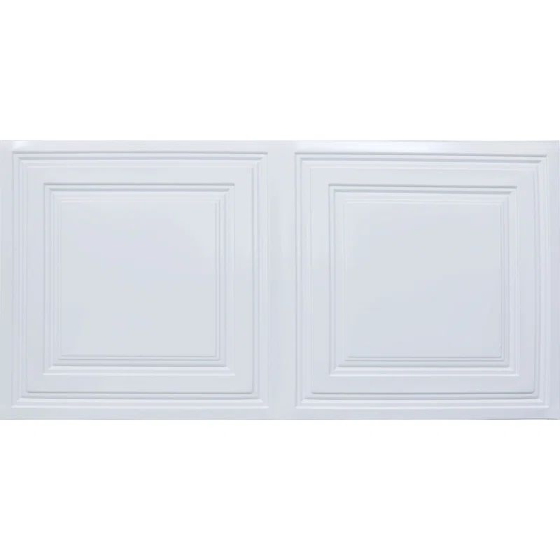 White Matte PVC Rectangular Drop-In Ceiling Tile Set
