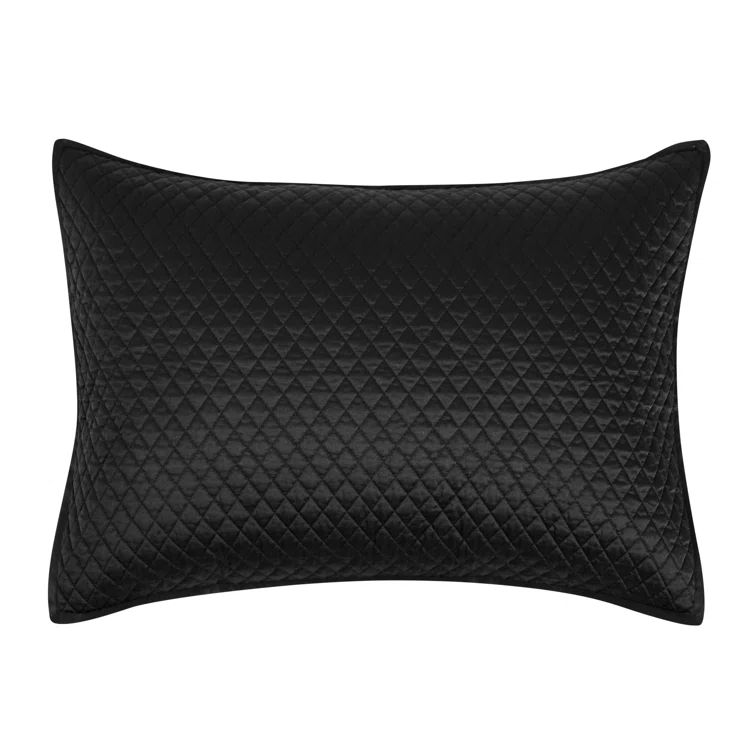 Winthrop Black Cotton and Satin Standard Sham