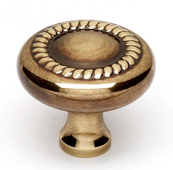 Polished Antique Brass Traditional Cabinet Knob