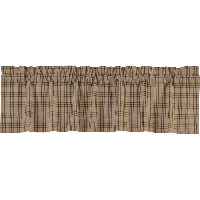 Sawyer Mill Charcoal Plaid Cotton Rod Pocket Valance, 16x60 Inches