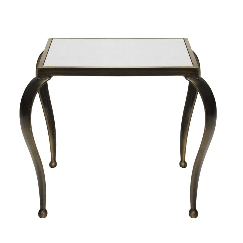 Moseley 22" Brown Mirrored Glass Square End Table