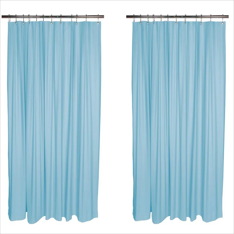 Blue Heavyweight PVC Shower Curtain Liner with Rust Resistant Grommets