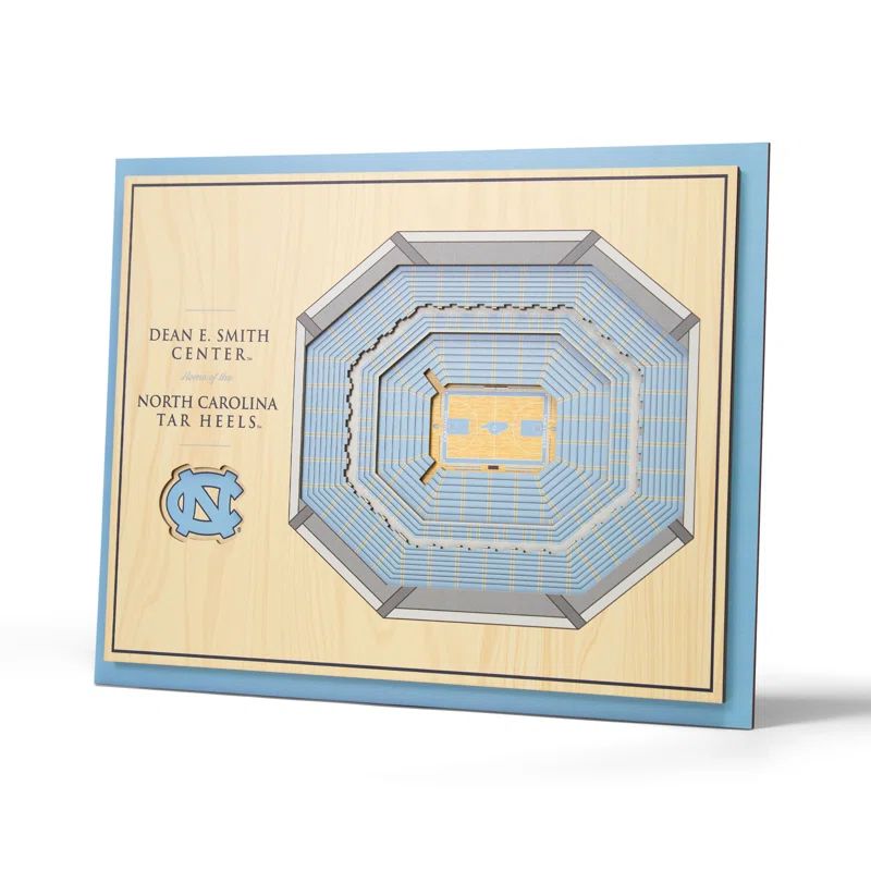 North Carolina Tar Heels 17" x 13" Team Colors 5-Layer 3D Stadium Wall Art
