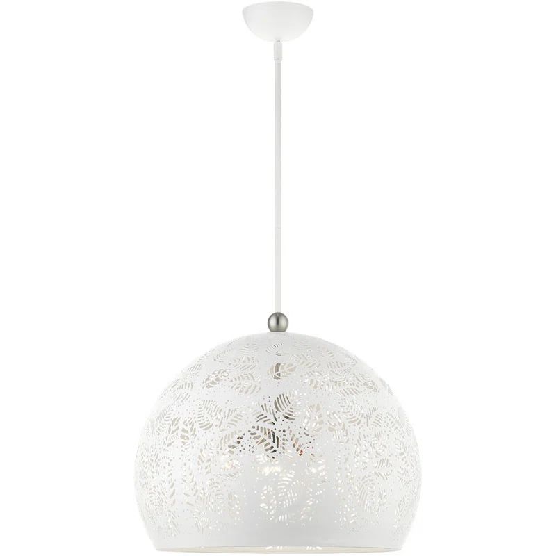 Chantilly Bohemian White and Brushed Nickel 3-Light Globe Pendant