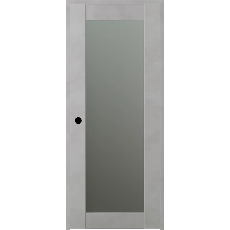Light Urban Pine Composite Prehung Door with Frosted Glass