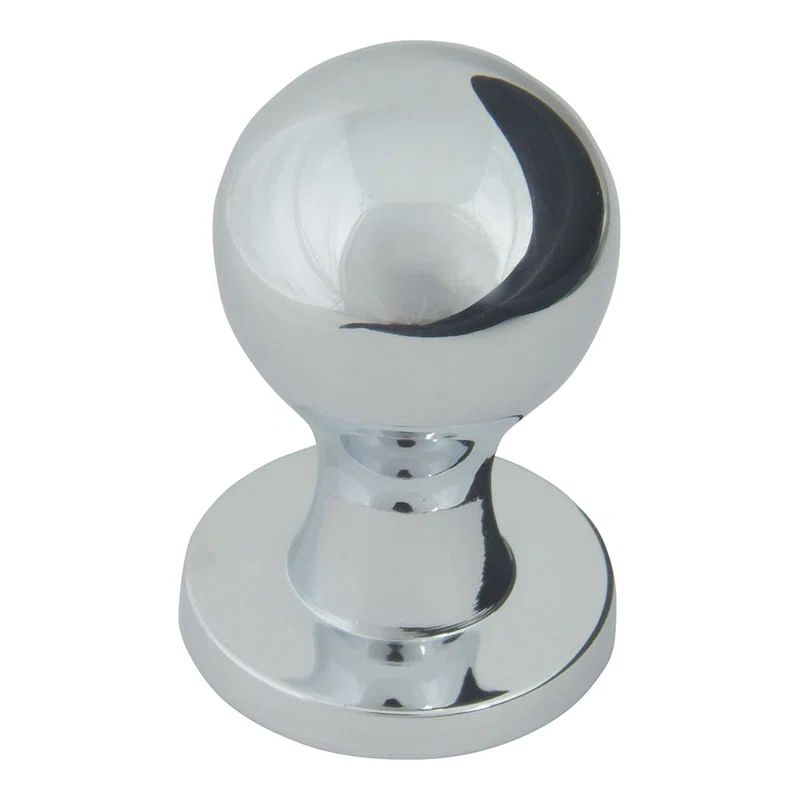 Polished Chrome Round Cabinet Knob with Mounting Hardware