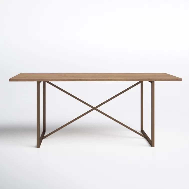 Sierra 75" Reclaimed Pine Wood Dining Table with Metal Base