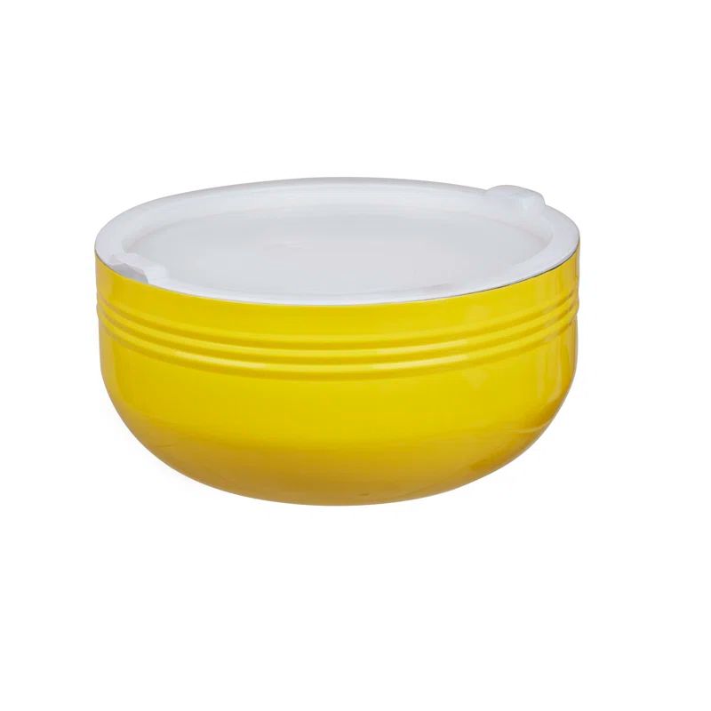 Yellow Stainless Steel Triple Wall Salad Bowl