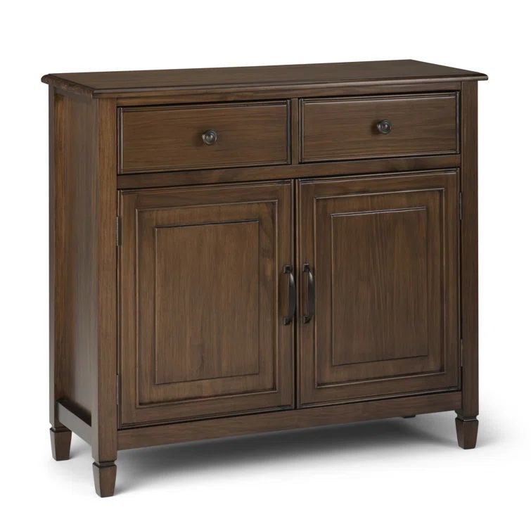 Rustic Natural Aged Brown Pine Accent Cabinet with Adjustable Shelving