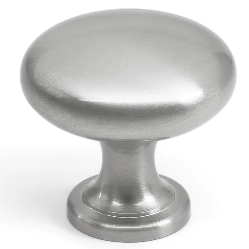 Brushed Nickel Round Cabinet Knob Set with Mounting Hardware