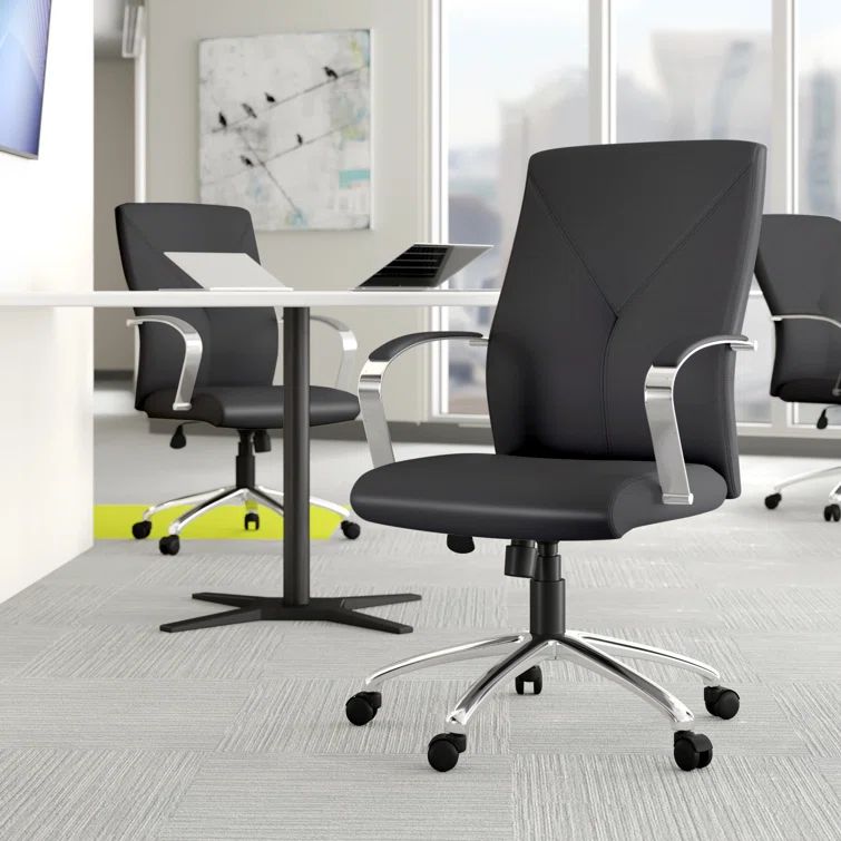 Luxurious High-Back Black LeatherPlus Executive Swivel Chair