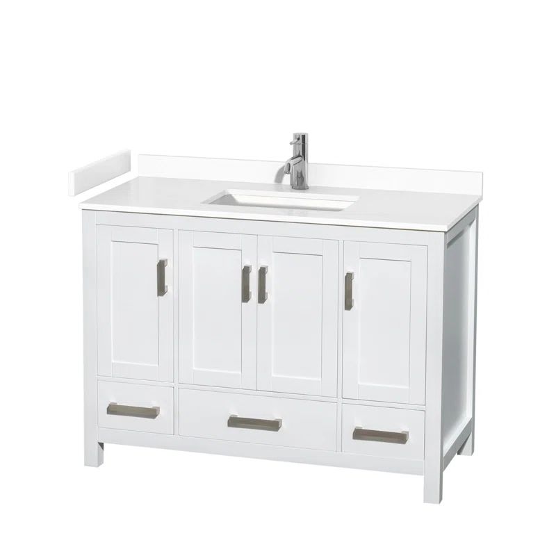 Sheffield 48" White Cultured Marble Bathroom Vanity