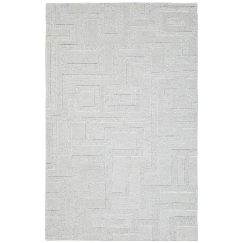 Ivory Hand-Tufted Wool Rectangular Runner Rug 2'6" x 8'