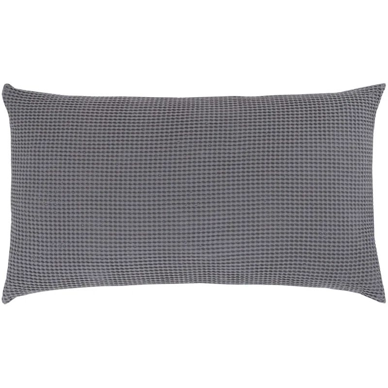 Gray Cotton Waffle Weave King Sham with Zipper Closure