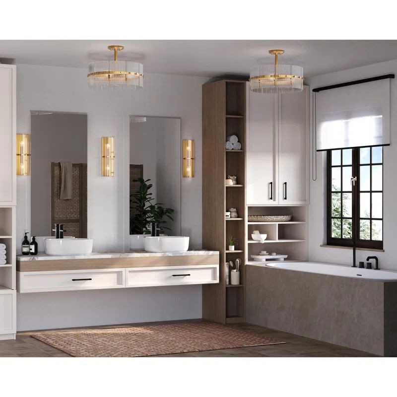 Seville Soft Gold Glass 4-Light Pendant