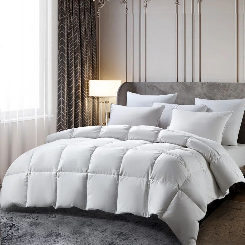 White Full Down Cotton Reversible Bedspread Set