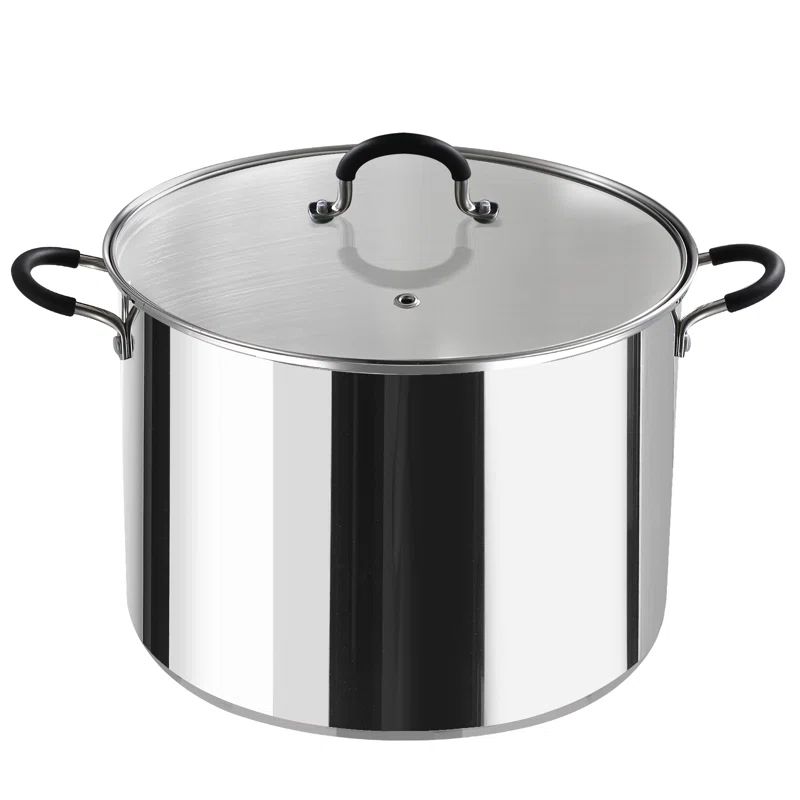 Professional 12-Quart Stainless Steel Stockpot with Lid