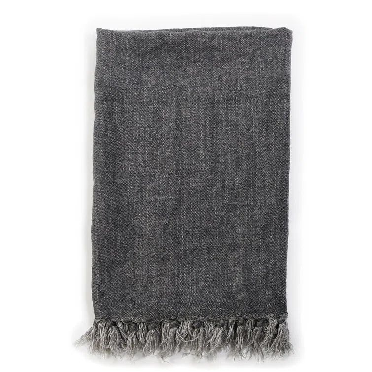 Montauk Charcoal Linen Queen Lightweight Blanket