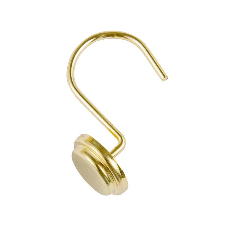Gold Rust-Resistant Heavy-Duty Metal Shower Curtain Hooks Set