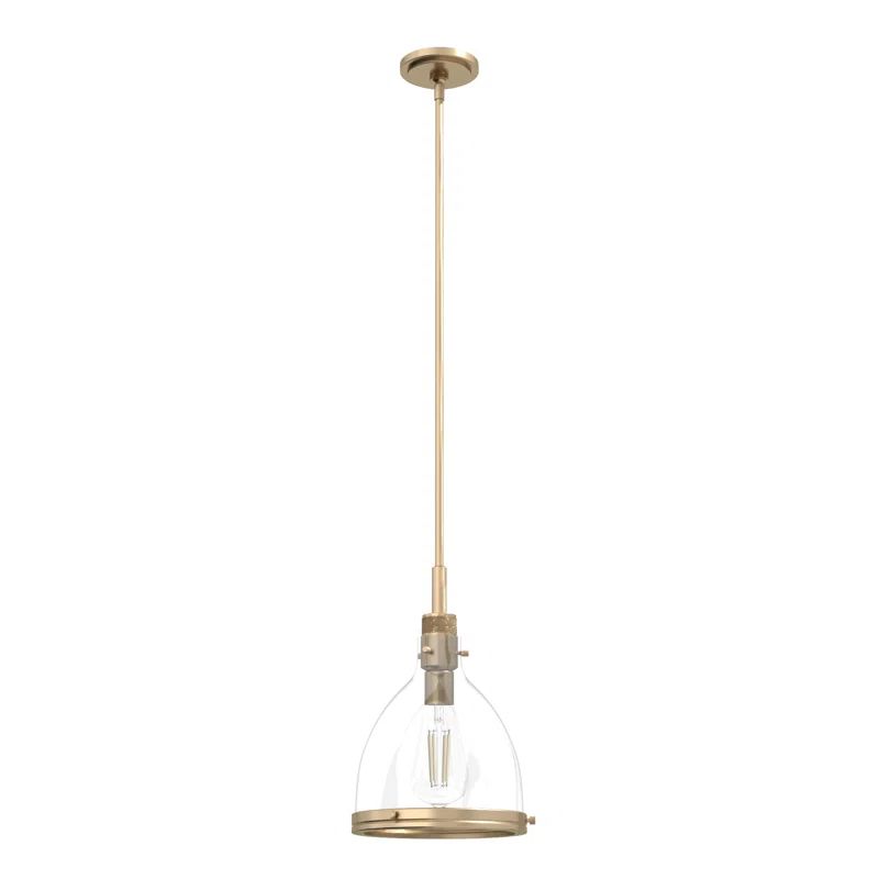 Alturas Gold Modern 16" Glass Bell Pendant Light