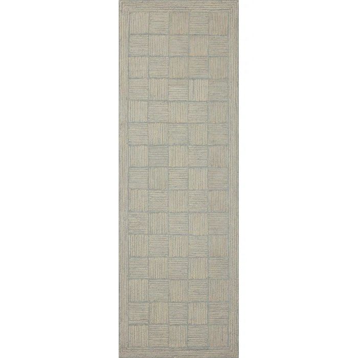 Hand-Tufted Diamond Sky Wool 60" x 24" Area Rug