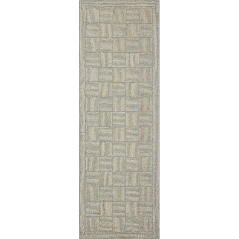 Hand-Tufted Diamond Sky Wool 60" x 24" Area Rug