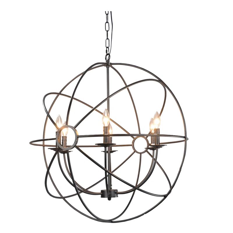 Voltaire Modern Atom-Inspired 30" Gray Chandelier